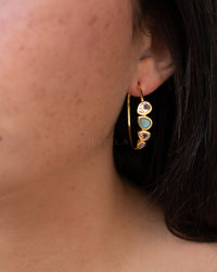 Little Nati Earrings * Labradorite and Morganite Hydro * Gold Plated 18k or Silver Plated * BJE164B