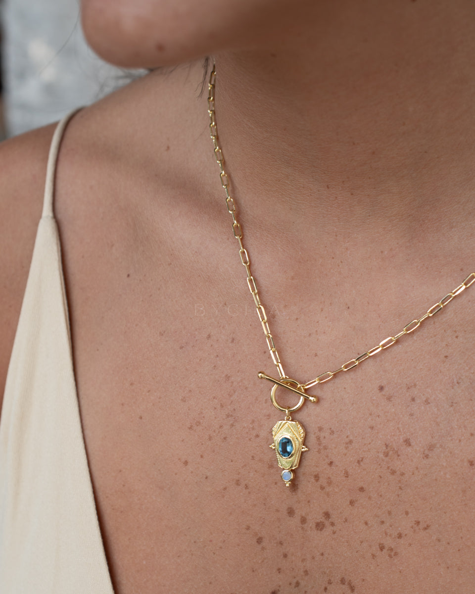 Rosina Necklace * Iolite hydro * Gold Plated 18k * BJN210