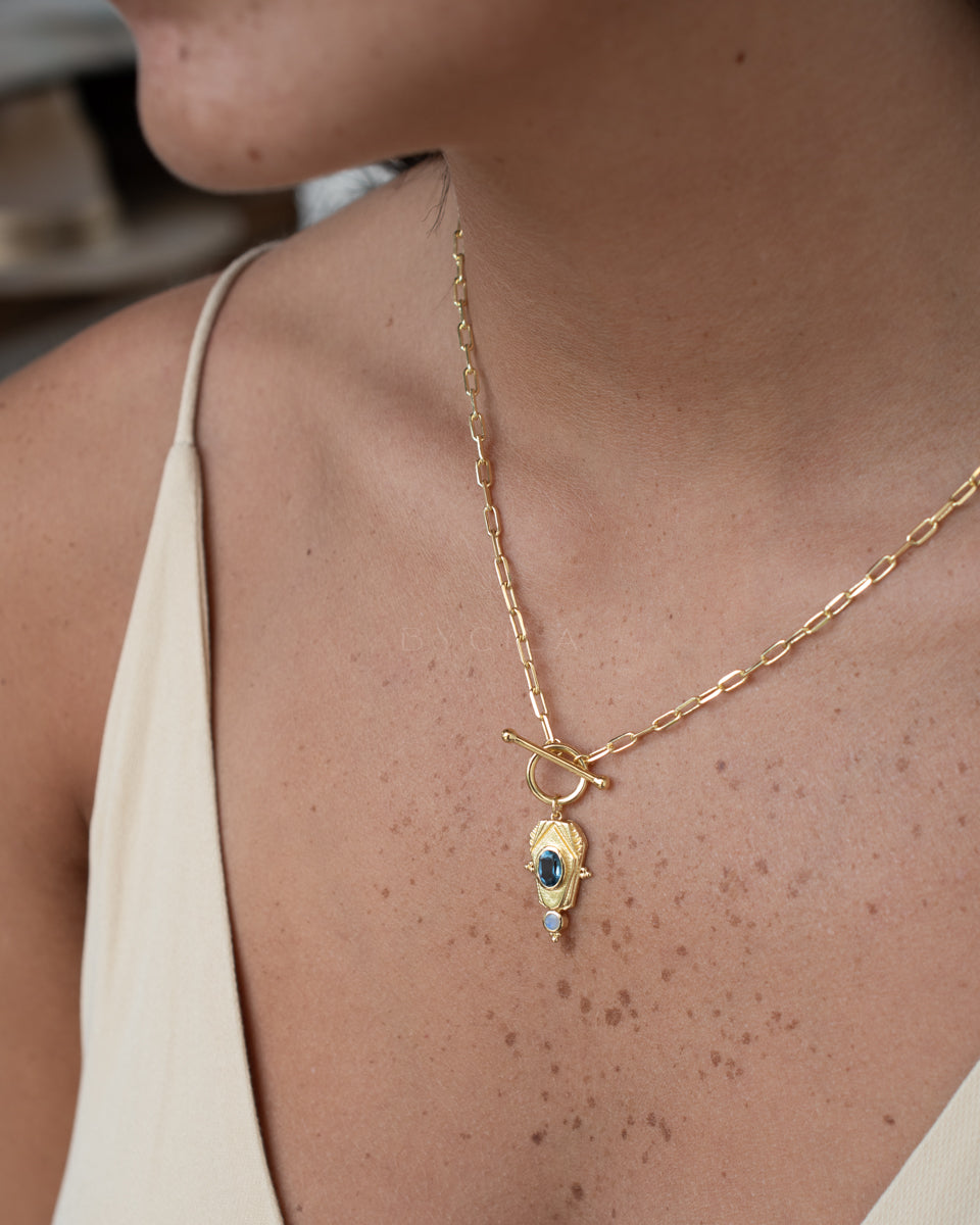Rosina Necklace * Iolite hydro * Gold Plated 18k * BJN210