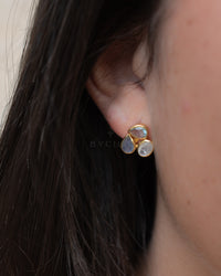 Camille Earrings * Moonstone, Labradorite & Blue Topaz hydro * Gold Plated 18k * BJE309