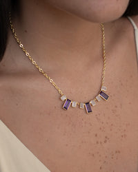 Elyana Necklace * Moonstone & Amethyst hydro * Gold Plated 18k * BJN208
