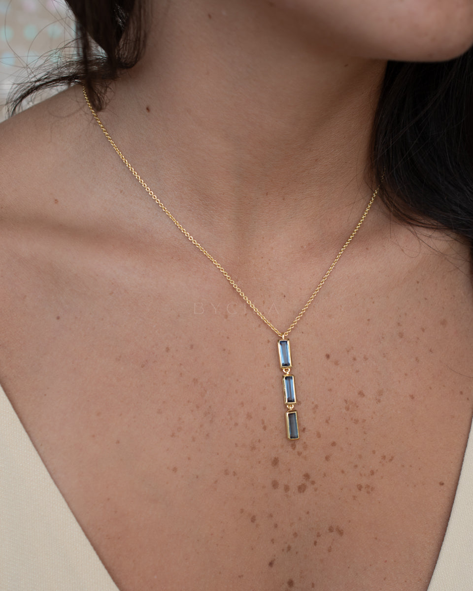 Eva Necklace * Iolite hydro * Gold Plated 18k * BJN190