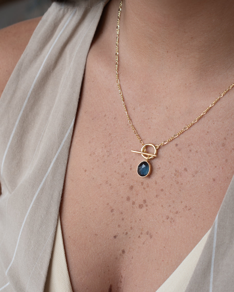 Tania Necklace * Moonstone, Labradorite, Iolite hydro or Rose Quartz * Gold Plated 18k * BJN183