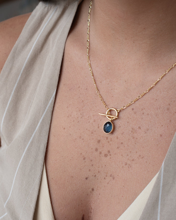 Tania Necklace * Iolite Hydro * Gold Plated 18k