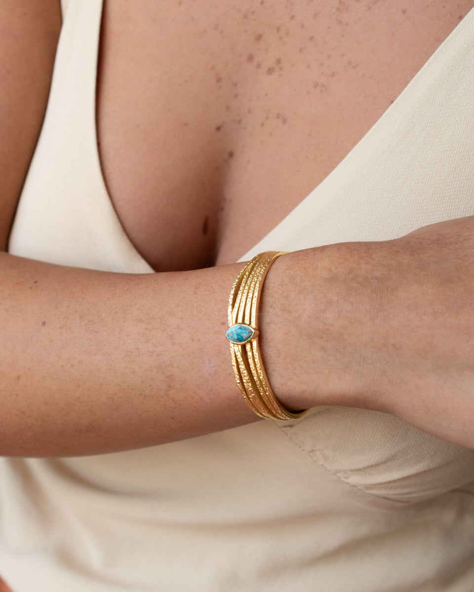 Connie Bracelet * Copper Turquoise * Gold Plated 18k * BJB083