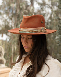 Terracota Teal Hat * Australian Wool * BJH039