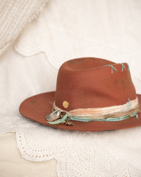 Terracota Teal Hat * Australian Wool * BJH039