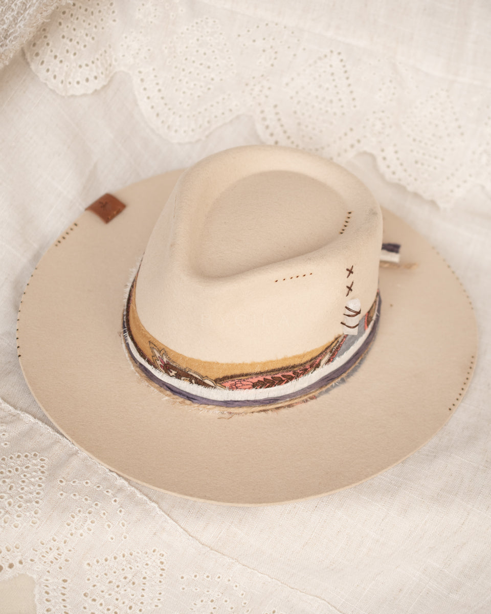 Crystal and Flower Hat * Australian Wool * BJH043
