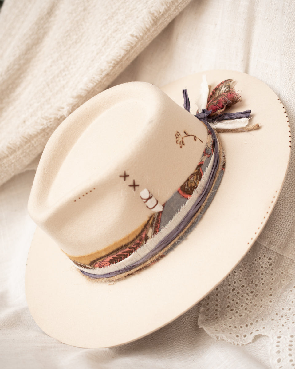 Crystal and Flower Hat * Australian Wool * BJH043