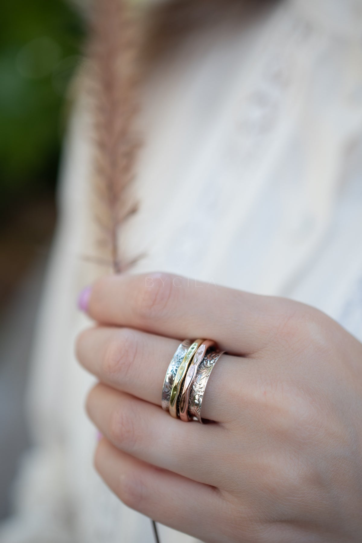 Anita Meditation Ring * Bronze, Copper and Sterling Silver * BJS030