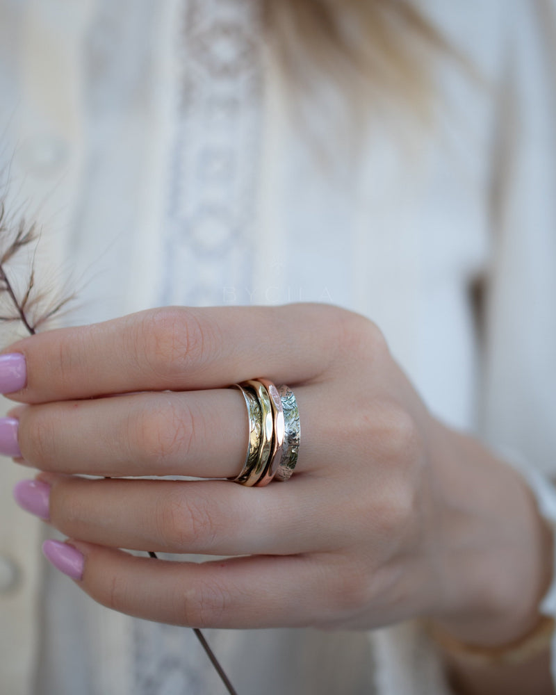 Anita Meditation Ring * Bronze, Copper and Sterling Silver * BJS030