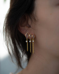 Rose Quartz & Zirconia Earrings Stud * Gold Plated 18k * BJE229