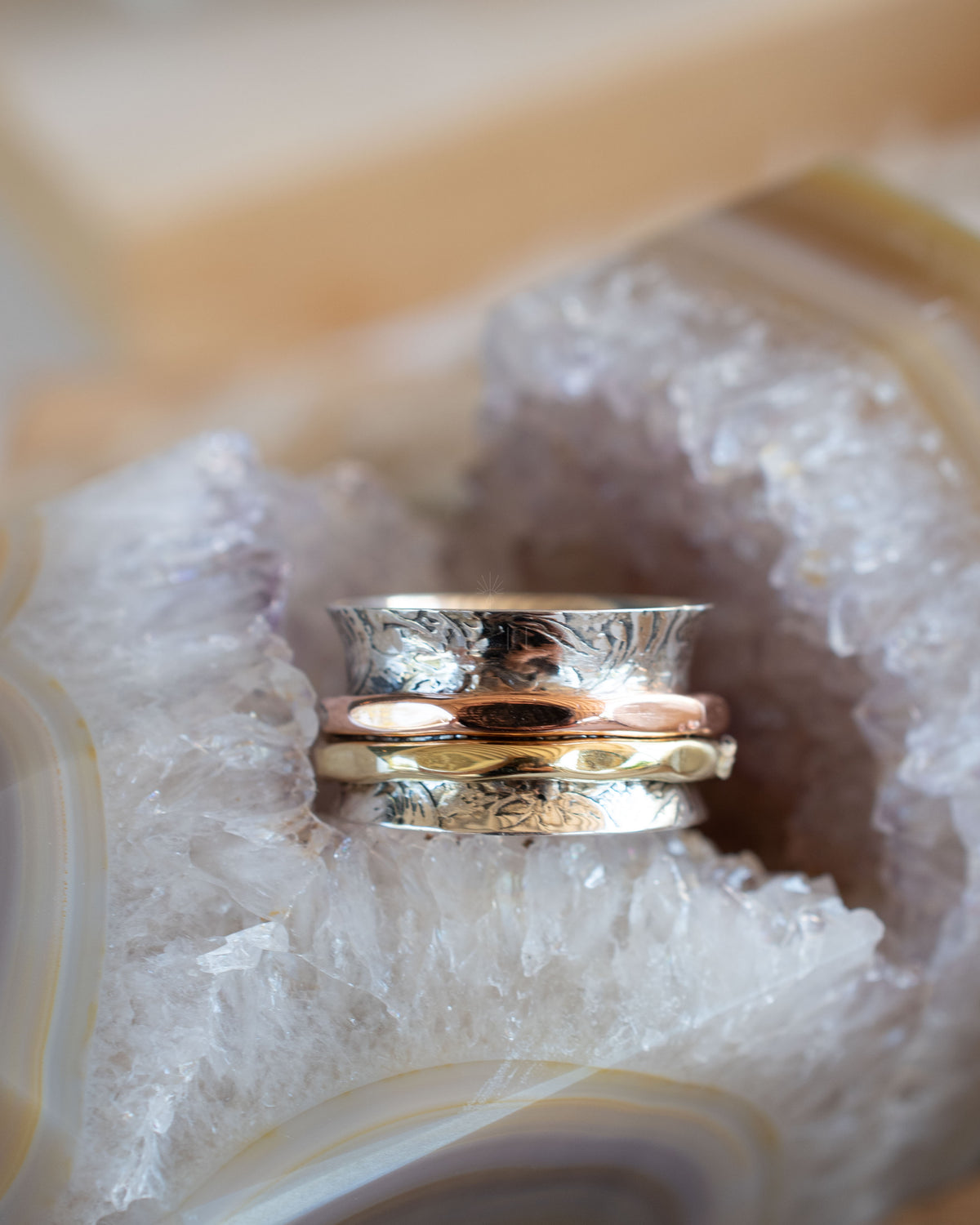 Anita Meditation Ring * Bronze, Copper and Sterling Silver * BJS030