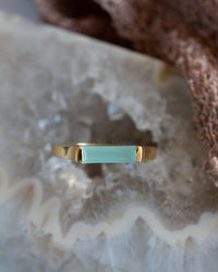 Manuela Ring * Aqua Chalcedony * Gold Plated * BJR285