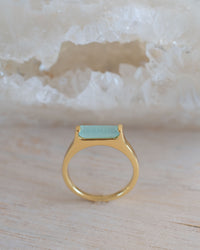 Manuela Ring * Aqua Chalcedony * Gold Plated * BJR285