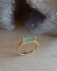 Manuela Ring * Aqua Chalcedony * Gold Plated * BJR285