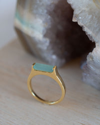Manuela Ring * Aqua Chalcedony * Gold Plated * BJR285