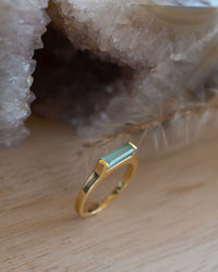 Manuela Ring * Aqua Chalcedony * Gold Plated * BJR285