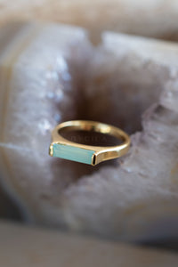 Manuela Ring * Aqua Chalcedony * Gold Plated * BJR285