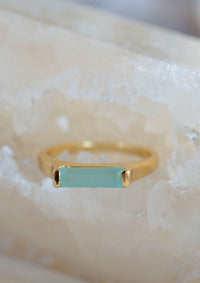 Manuela Ring * Aqua Chalcedony * Gold Plated * BJR285