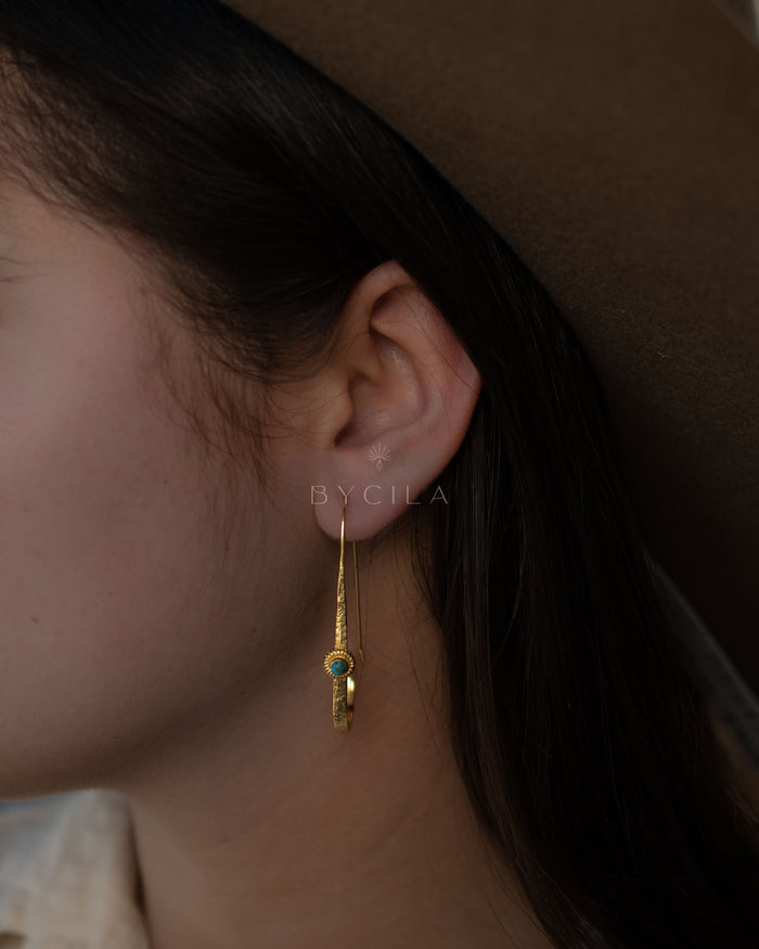 Cassie Earrings * Copper Turquoise * Gold Plated, Silver Plated and Rose Gold * BJE167