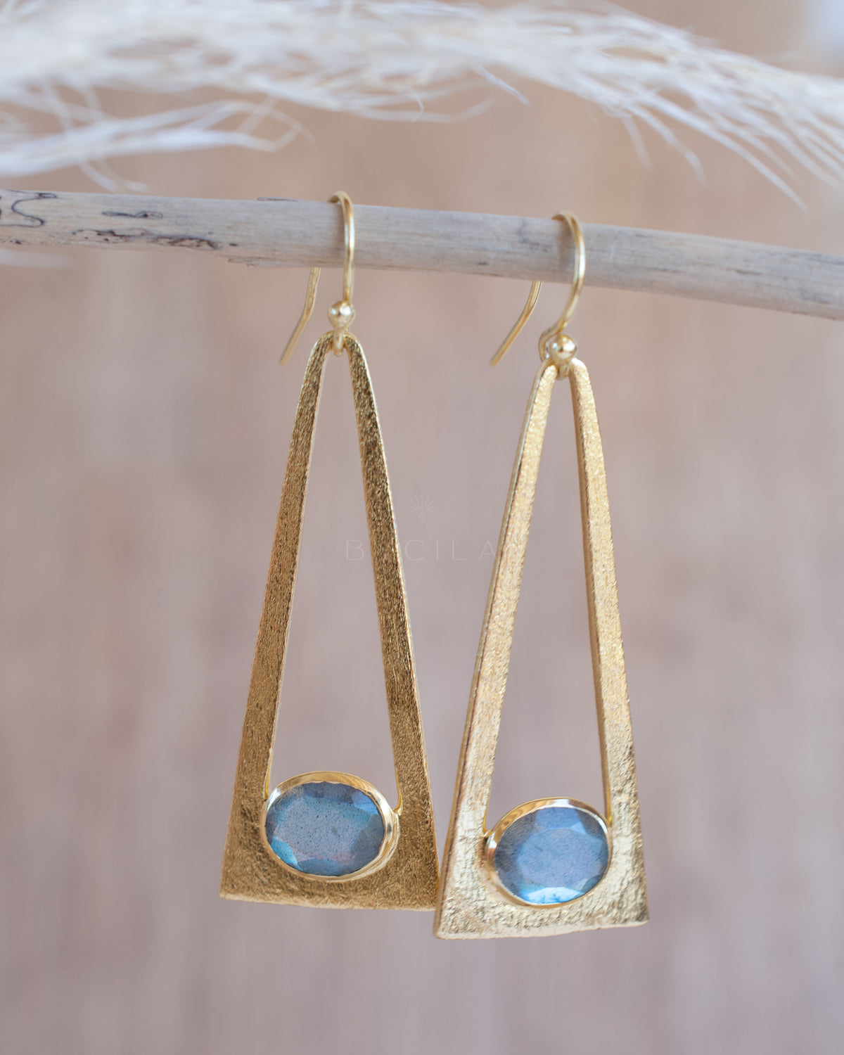 Lucia Earrings * Labradorite * Gold Plated * BJE278