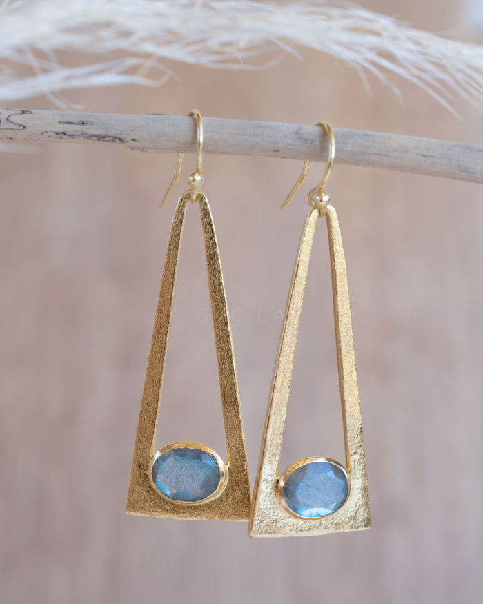 Lucia Earrings * Labradorite * Gold Plated * BJE278