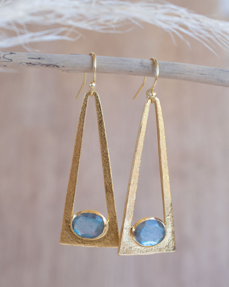 Lucia Earrings * Labradorite * Gold Plated * BJE278