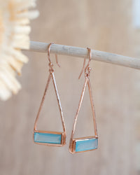 Marina Earrings * Blue Chalcedony * Gold Plated 18k, Silver Plated or Rose Gold * BJE006B