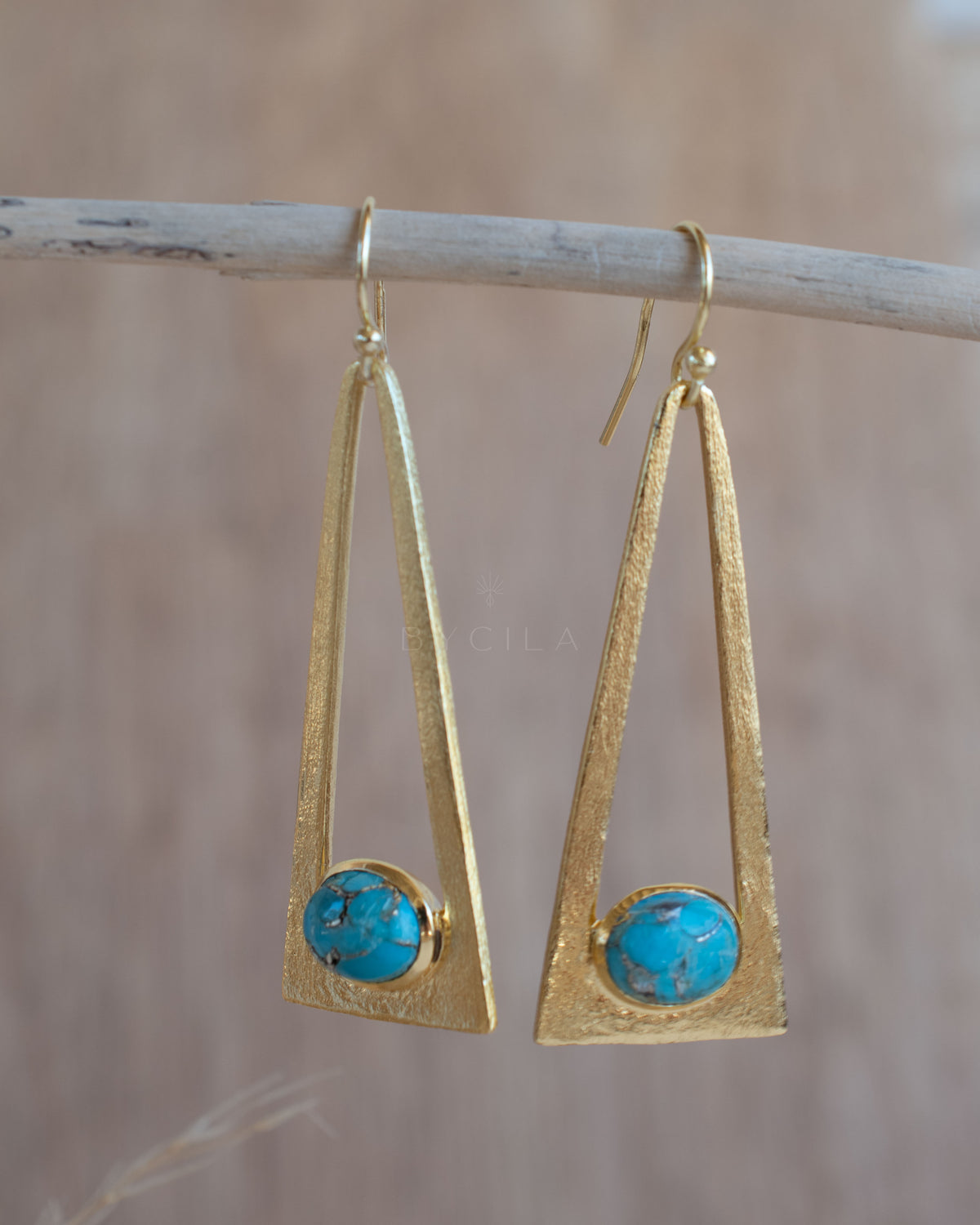 Lucia Earrings * Copper Turquoise * Gold Plated 18k * BJE280