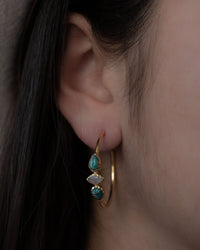 Little Yeda Earrings * Turquoise & Moonstone * Gold Plated 18k, Silver Plated or Rose Gold Plated* BJE273B