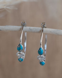 Little Yeda Earrings * Turquoise & Moonstone * Gold Plated 18k, Silver Plated or Rose Gold Plated* BJE273B