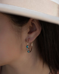 Little Yeda Earrings * Turquoise & Moonstone * Gold Plated 18k, Silver Plated or Rose Gold Plated* BJE273B