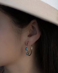 Little Yeda Earrings * Turquoise & Moonstone * Gold Plated 18k, Silver Plated or Rose Gold Plated* BJE273B