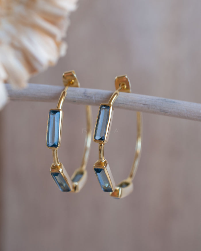 Talita Earrings * Iolite hydro * Gold Plated * BJE239