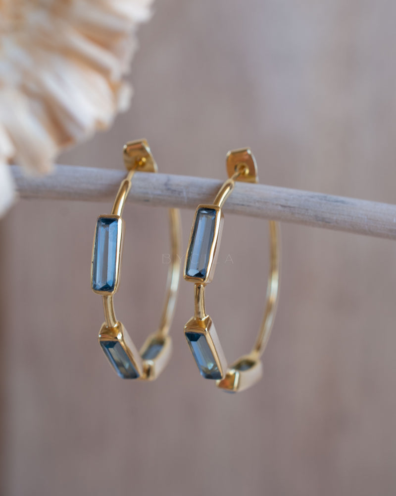 Talita Earrings * Iolite hydro * Gold Plated * BJE239