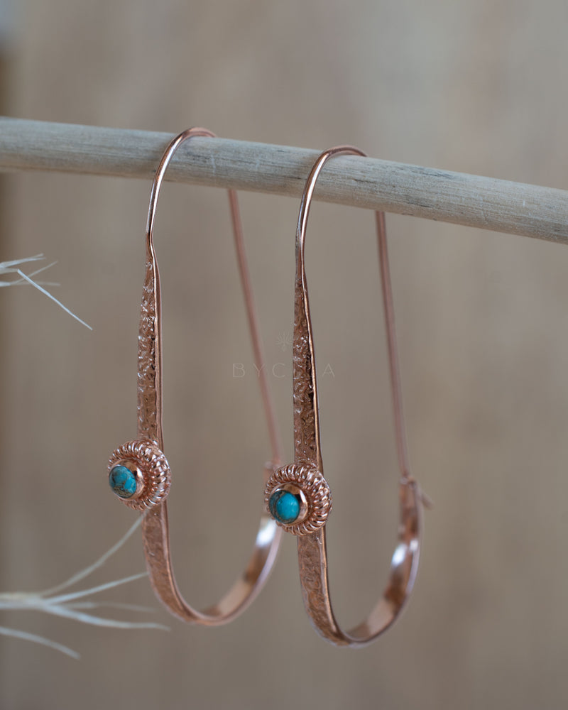 Cassie Earrings * Copper Turquoise * Gold Plated, Silver Plated and Rose Gold * BJE167