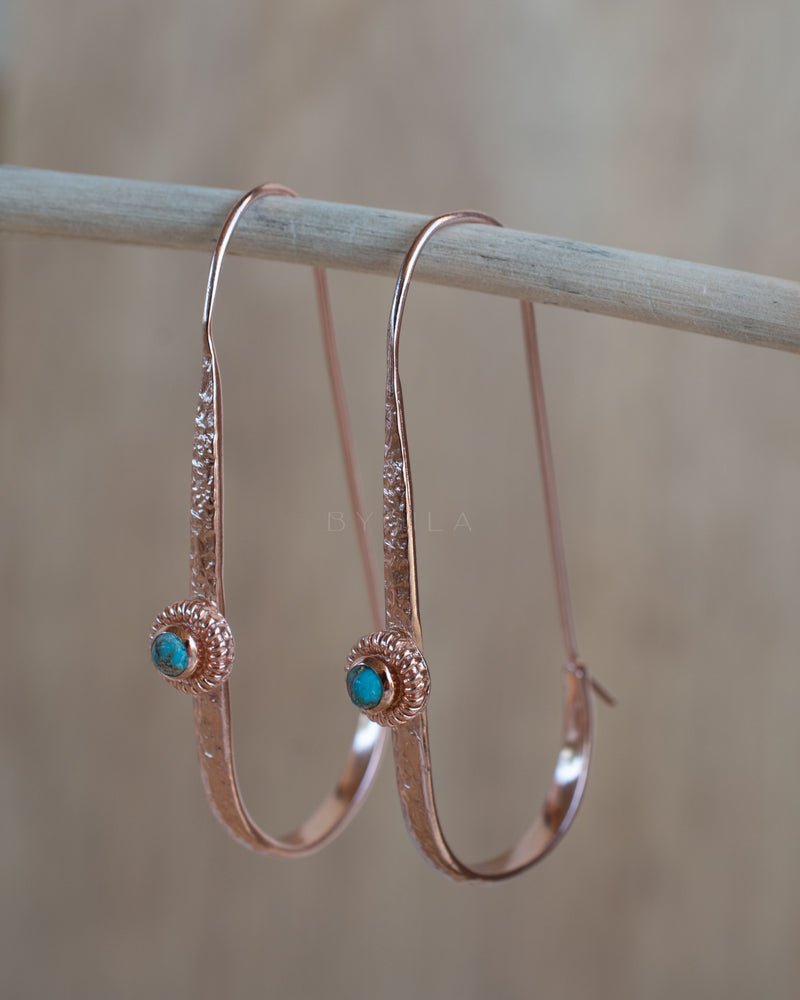 Cassie Earrings * Copper Turquoise * Gold Plated, Silver Plated and Rose Gold * BJE167
