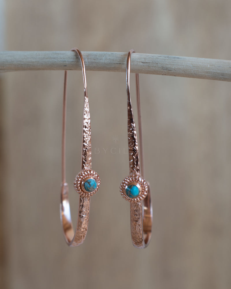 Cassie Earrings * Copper Turquoise * Gold Plated, Silver Plated and Rose Gold * BJE167