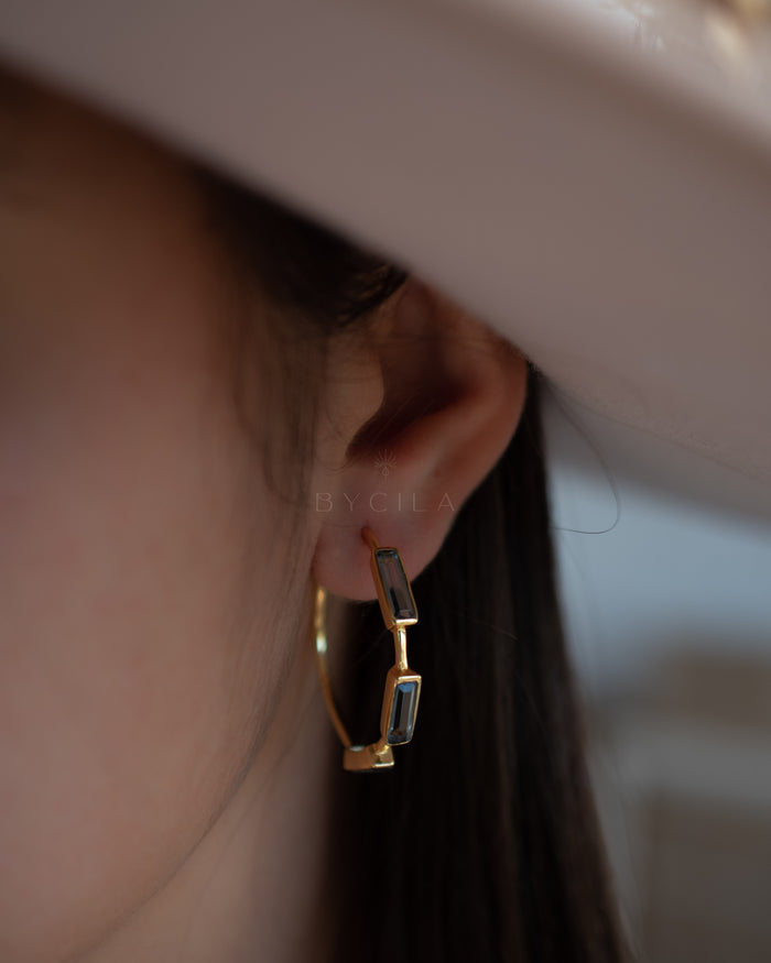 Talita Earrings * Iolite hydro * Gold Plated * BJE239