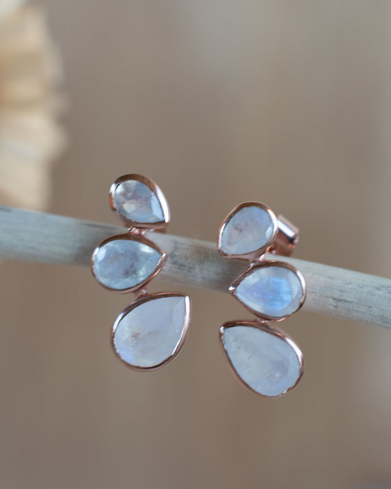Emilia Earrings * Moonstone *  Gold Plated, Silver Plated and Rose Gold * BJE174