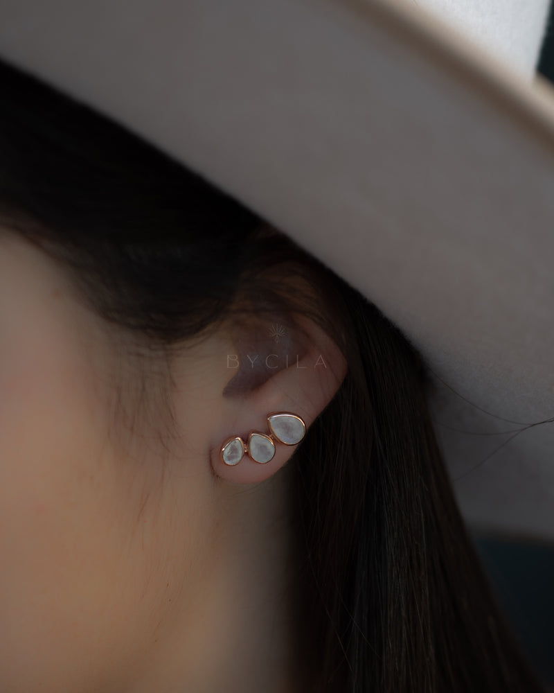 Emilia Earrings * Rose Quartz * Gold Plated, Silver Plated and Rose Gold Plated * BJE172C