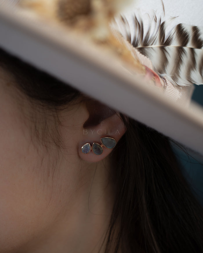 Emilia Earrings * Labradorite * Gold Plated, Silver Plated and Rose Gold * BJE171C
