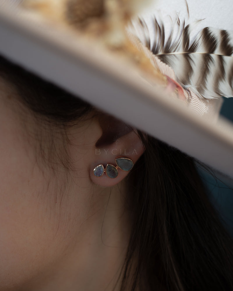 Emilia Earrings * Labradorite * Gold Plated, Silver Plated and Rose Gold * BJE171C