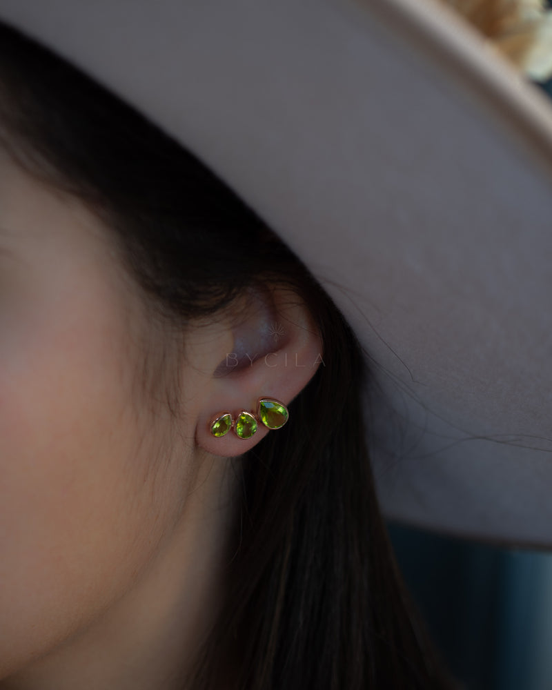 Emilia Earrings * Peridot hydro * Gold Plated, Silver Plated and Rose Gold * BJE175C