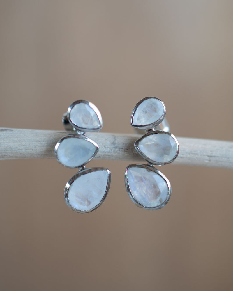 Emilia Earrings * Moonstone *  Gold Plated, Silver Plated and Rose Gold * BJE174
