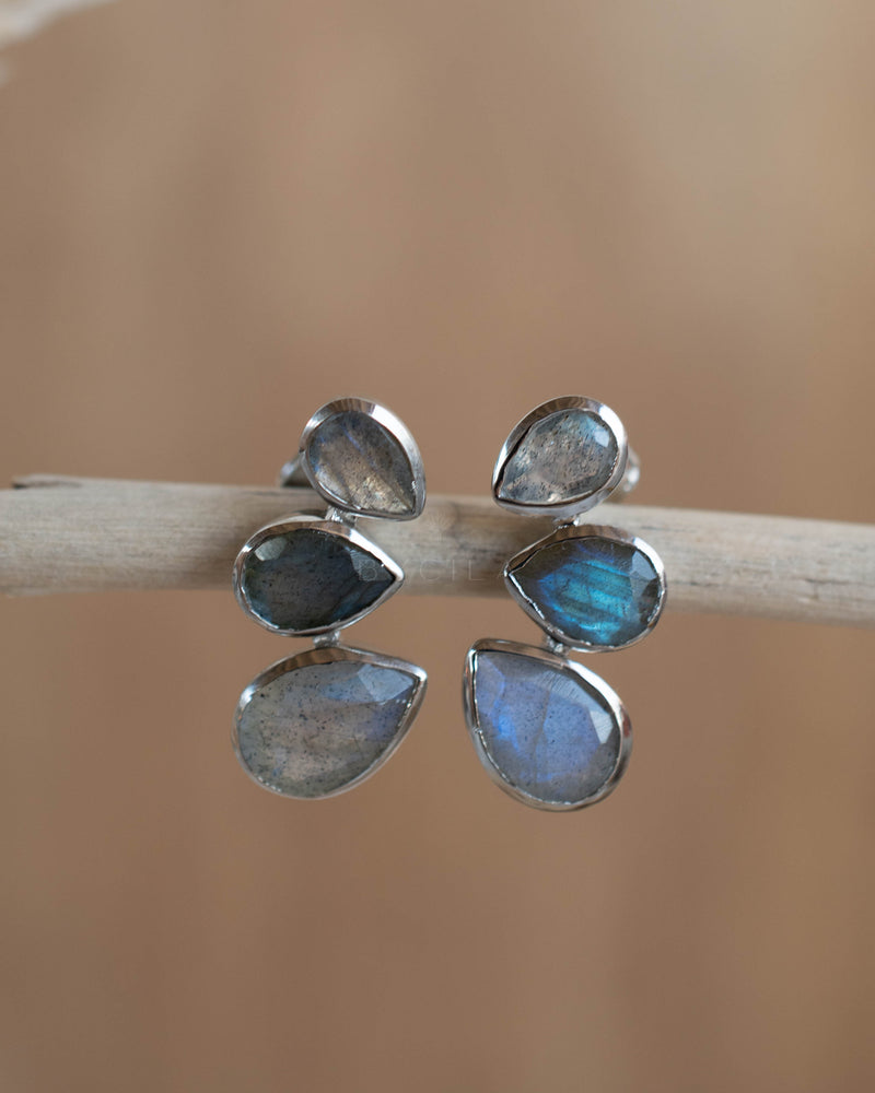 Emilia Earrings * Labradorite * Gold Plated, Silver Plated and Rose Gold * BJE171C