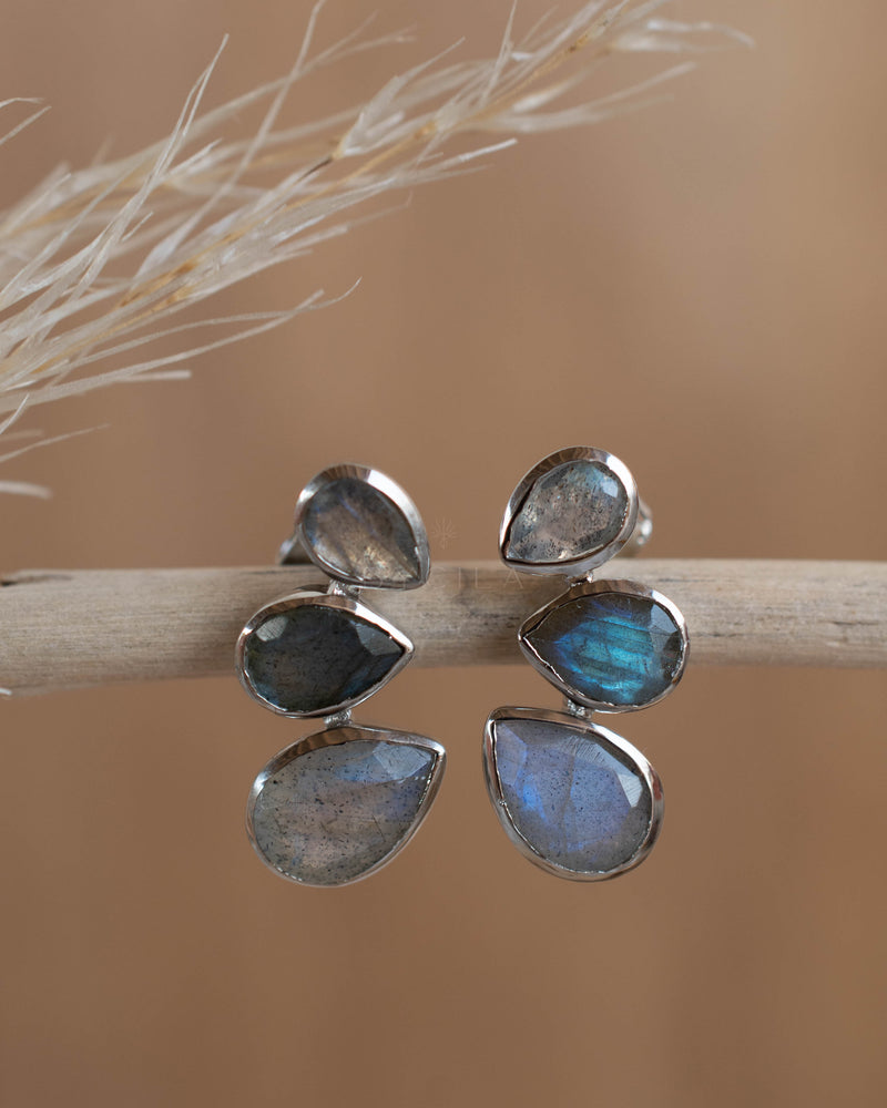 Emilia Earrings * Labradorite * Gold Plated, Silver Plated and Rose Gold * BJE171C