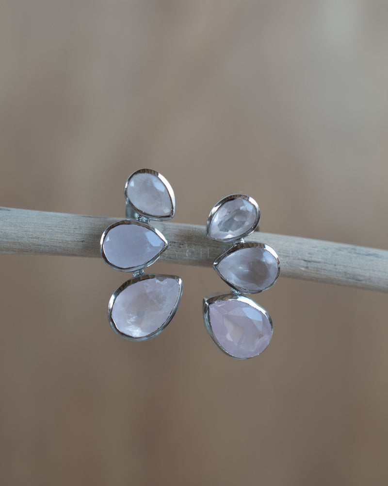 Emilia Earrings * Rose Quartz * Gold Plated, Silver Plated and Rose Gold Plated * BJE172C