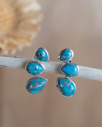 Emilia Earrings * Cooper Turquoise * Gold Plated, Silver Plated and Rose Gold * BJE173